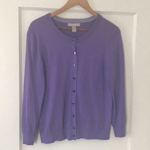 Banana Republic lavender silk blend cardigan